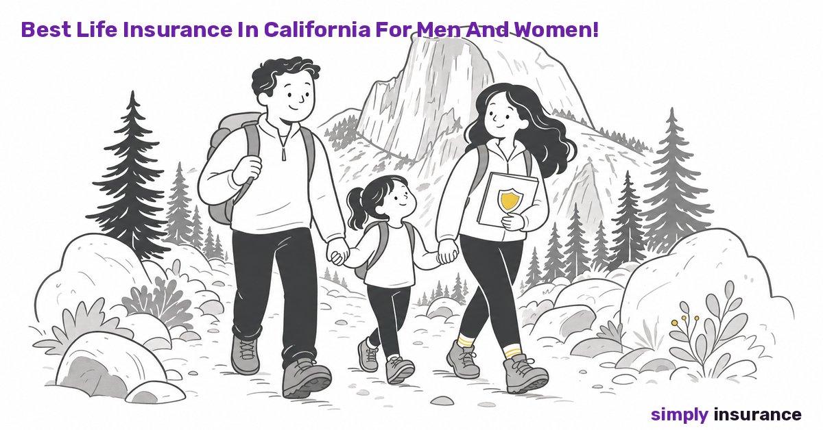 Illustration of a family hiking near Half Dome in Yosemite, representing the best life insurance in California