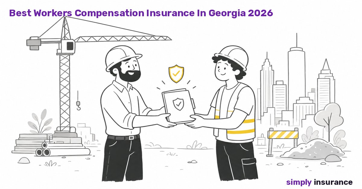 Illustration of a business owner and worker on an Atlanta job site, for workers compensation insurance in Georgia