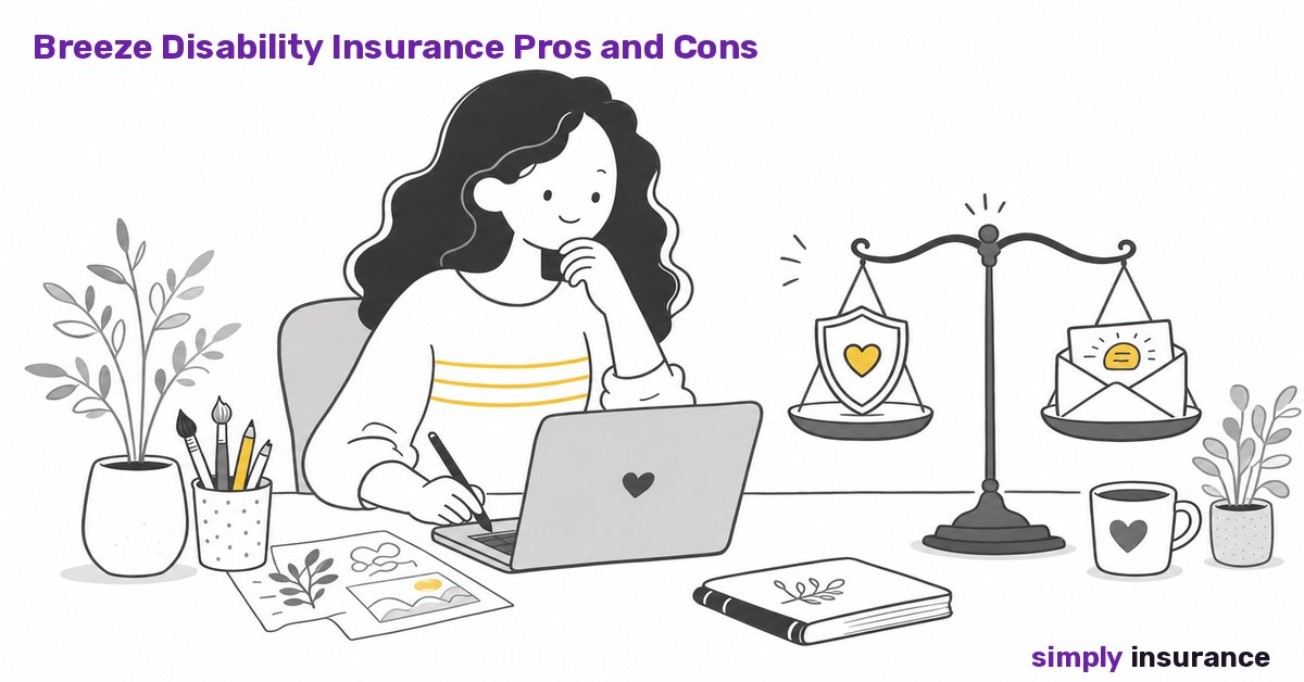 Illustration for Simply Insurance's article on breeze disability insurance pros and cons