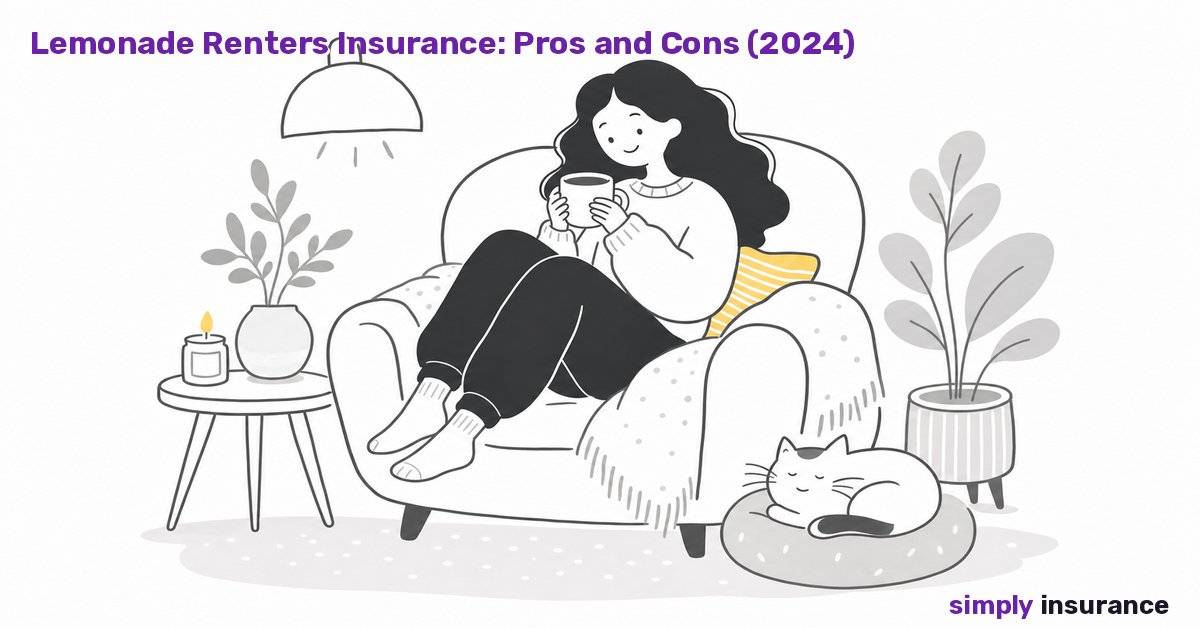 Illustration for Simply Insurance's article on lemonade renters insurance pros and cons